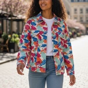 Emily Wonder NWT Small Soft Colorful Abstract Patterned Jacket